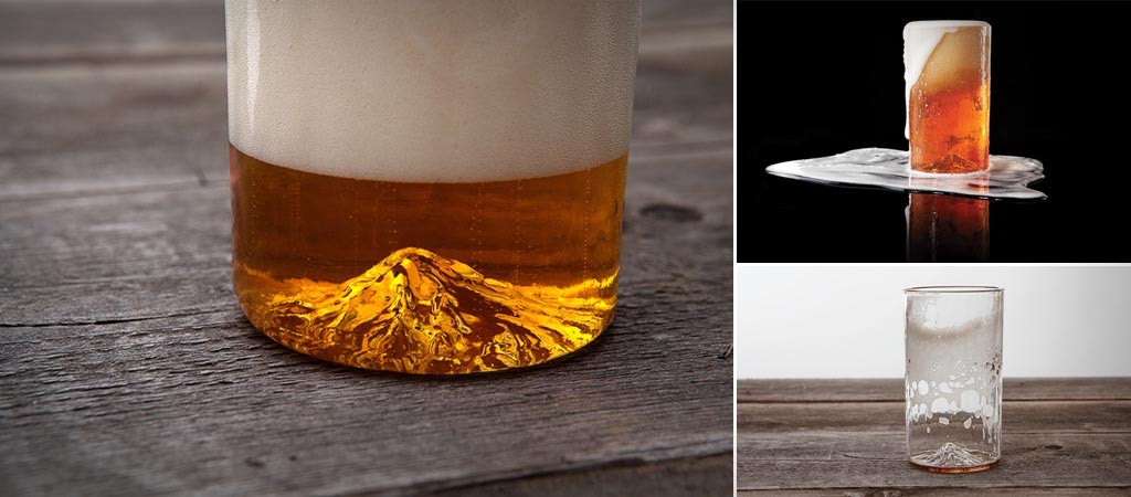 North Drinkware 3D mountain pint glass
