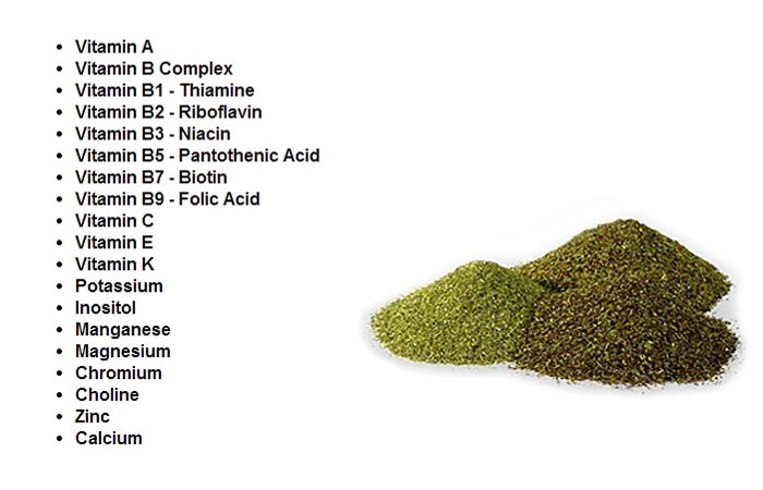 Vitamins and minerals found in Yerba Mate