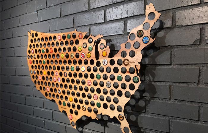 Continental US Beer Cap Map
