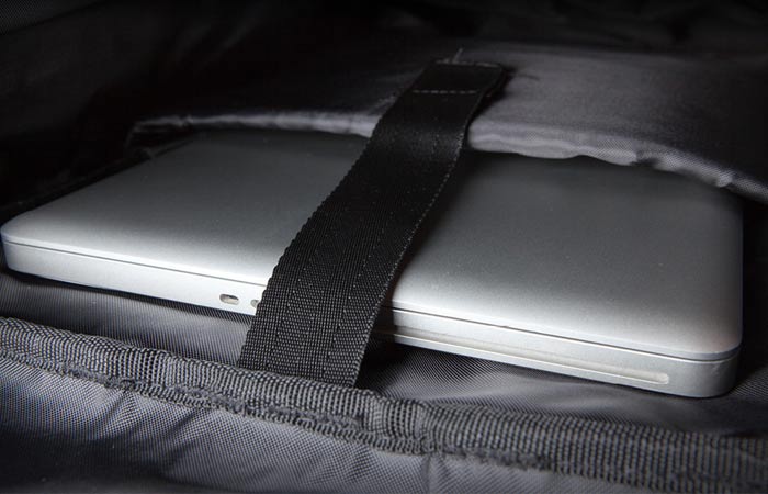 Laptop compartment of the Poler Men's Rolltop Pack