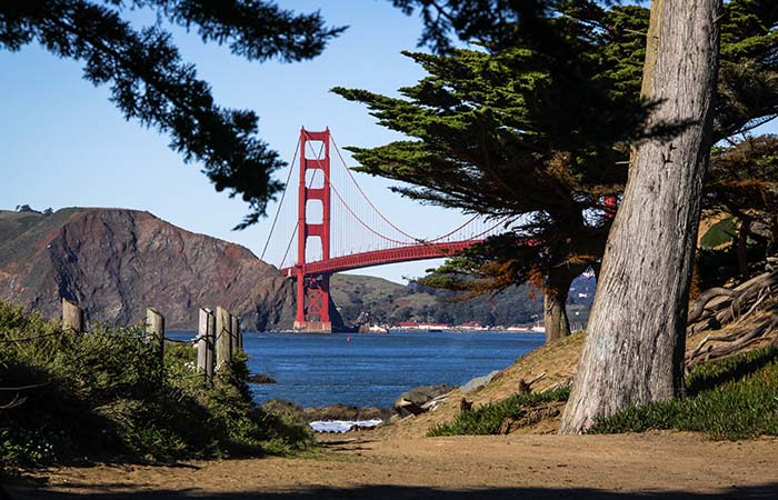 Lands End Trail view on Golden Gate Bridge