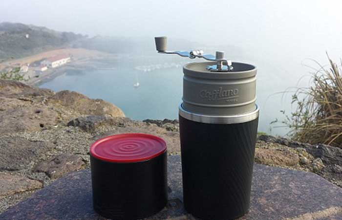 Cafflano portable coffee maker in nature