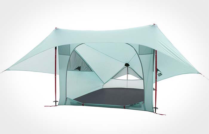 The front side of MSR Flylite 2-Person Trekking Pole Tent