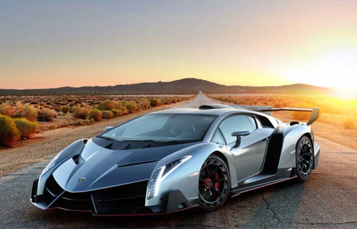 Lamborghini Veneno on the road