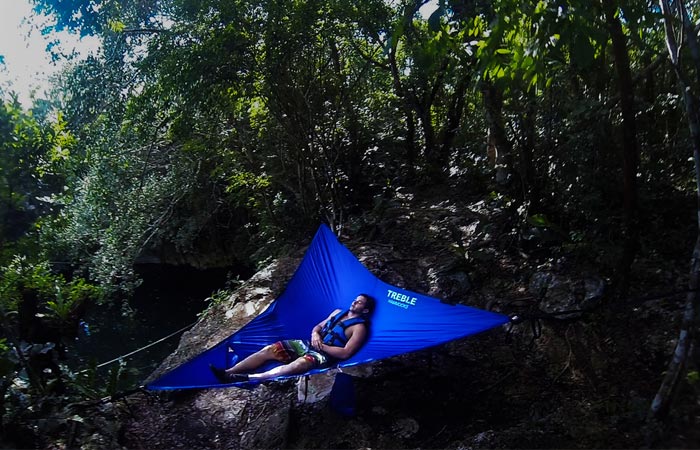 Hammock attached to 3 trees