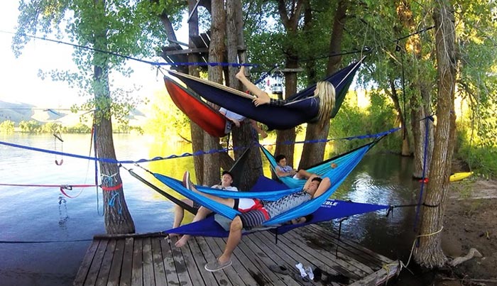 several hammock connected to each other