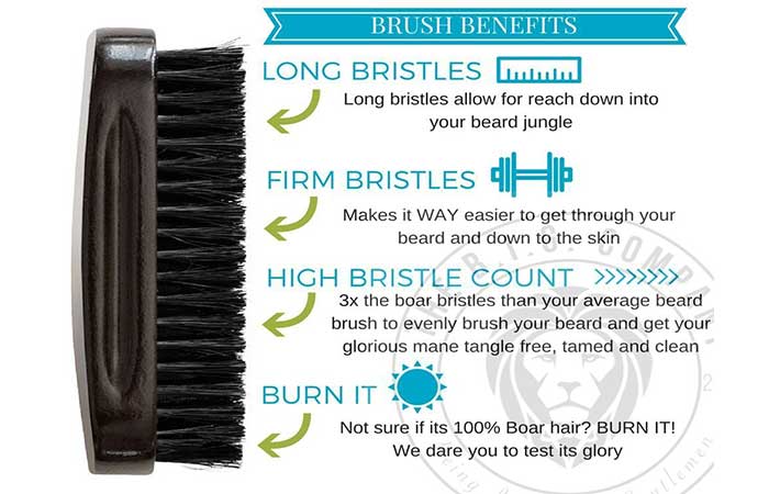 100% Boar Bristle Beard Brush by B.I.G. Beard Balm characteristics