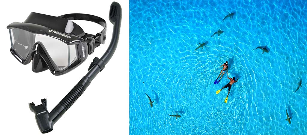 Cressi Panoramic Wide View Mask And Dry Snorkel Set