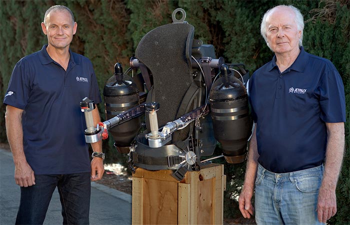 The founders of JB-9 Personal Jetpack