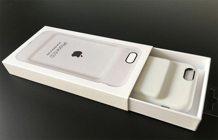 White iPhone 6s Smart Battery Case in original packaging.