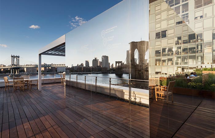 Brooklyn Apartment Building With Communal Roof Garden Mirrored Pavilion