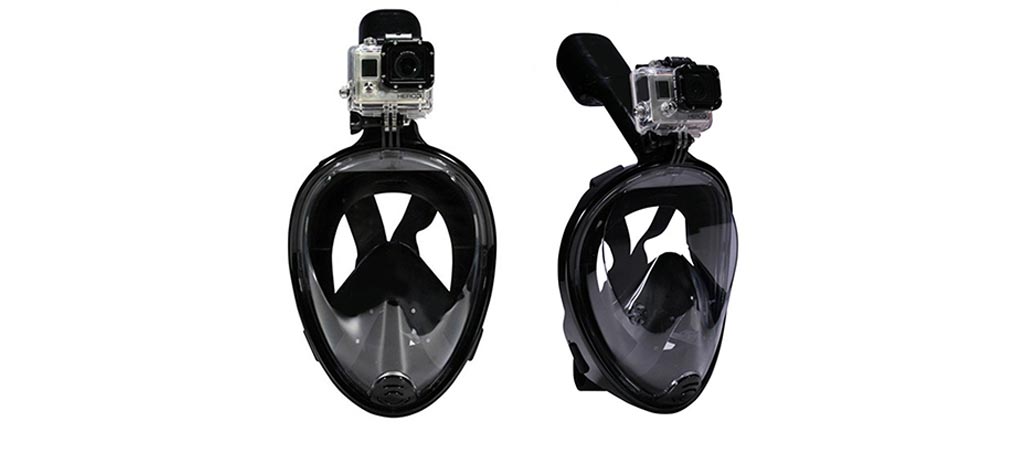 Octobermoon Full Face Snorkel/Scuba Mask With Gopro Camera Mount