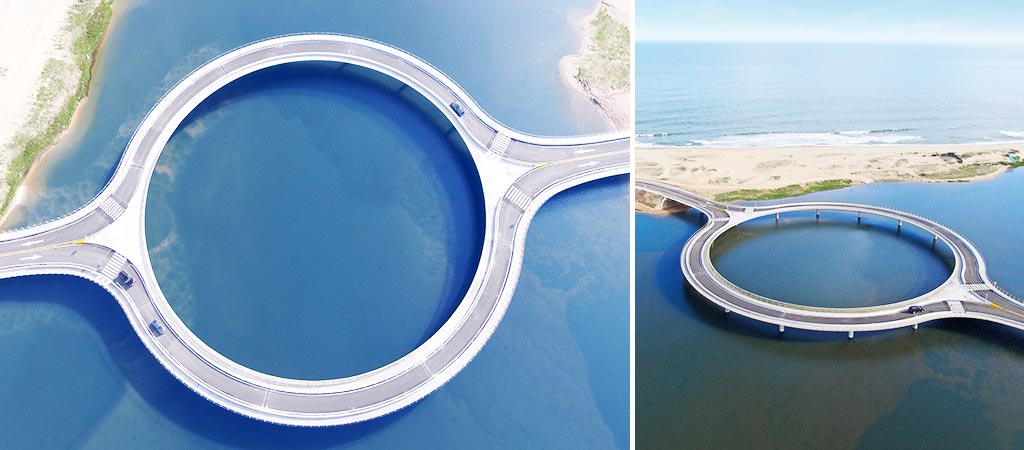 Ring Shaped Bridge In The Uruguayan Lagoon