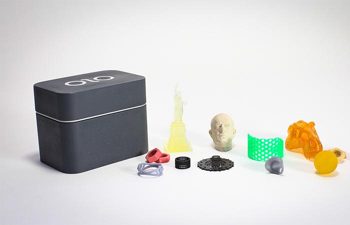 OLO 3D Printer With Printed Items