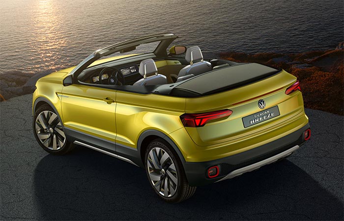 The Back Of The Volkswagen T-Cross Breeze Convertible SUV