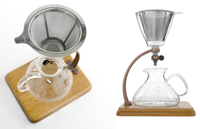 Two Images Of Yama Silverton Coffee Dripper