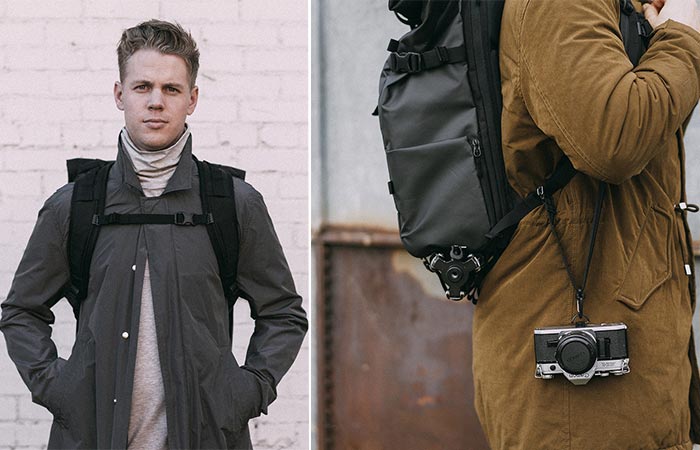 Two Guys Wearing PRVKE Travel and DSLR Camera Backpack