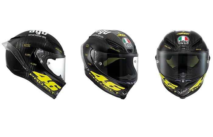 AGV Pista GP Valentino Rossi replica helmet with white background