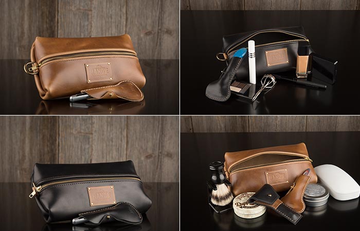 The Travellr kit being used as a make-up bag and as a toiletry bag.