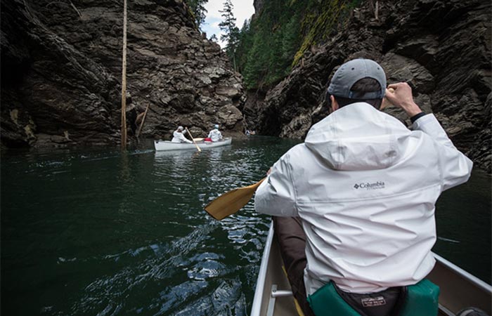 A Guy On A River Waring Columbia Outdry Extreme Eco Rain Jacket