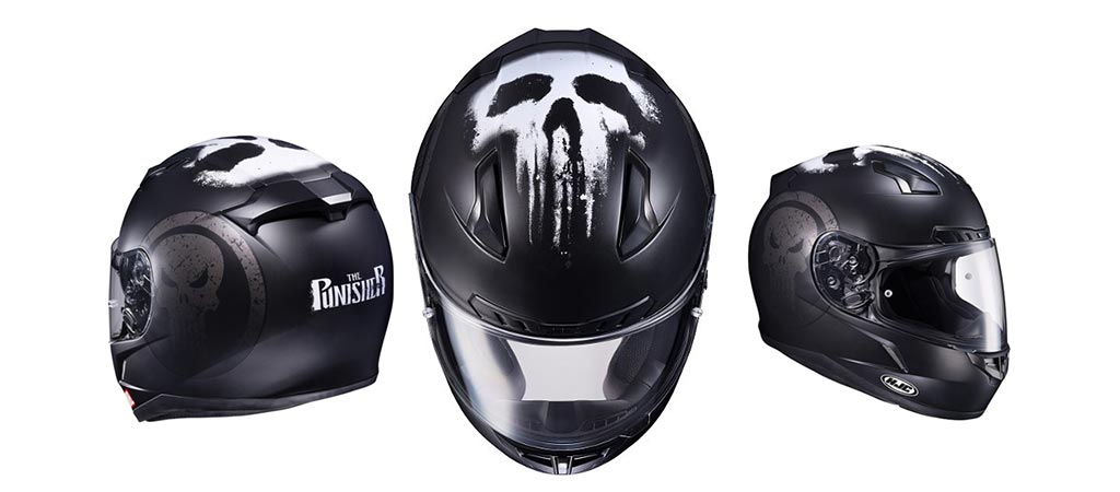 Different views of the HJC CL-17 Punisher Helmet
