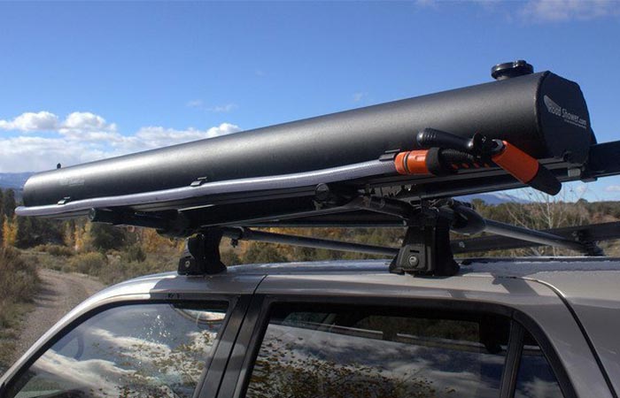 Road Shower Mounted At The Roof Rack