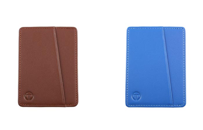 Brown and Blue versions of the Tyni Wallet