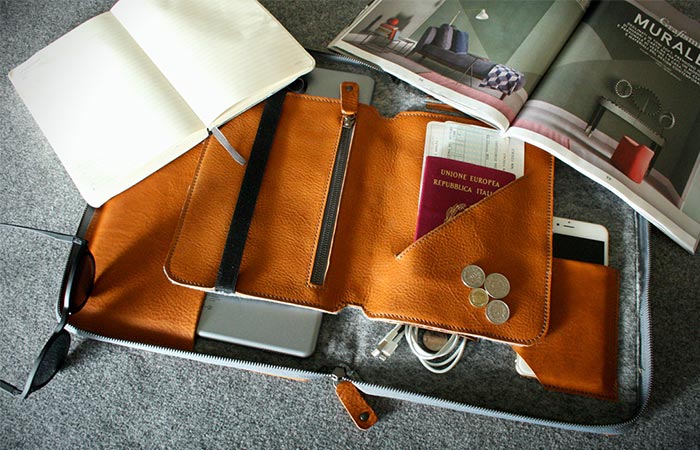 Light Brown Byron With A Travel Insert Inside