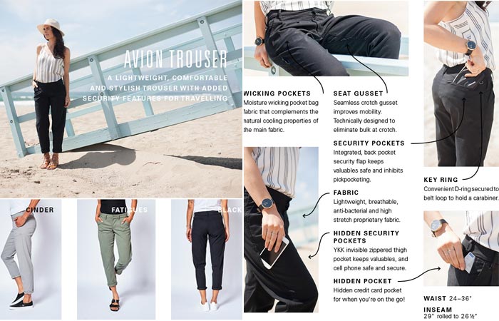 Avion Trousers and Features