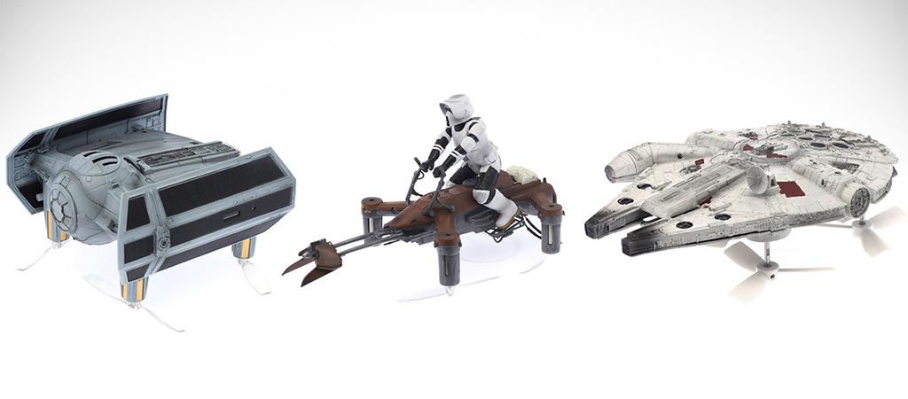 Three different models of the Propel Star Wars Battle Quads