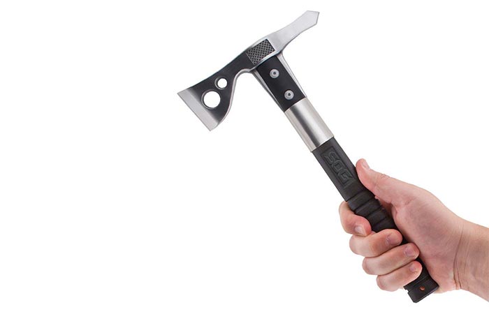 Man holding the SOG Tactical Tomahawk
