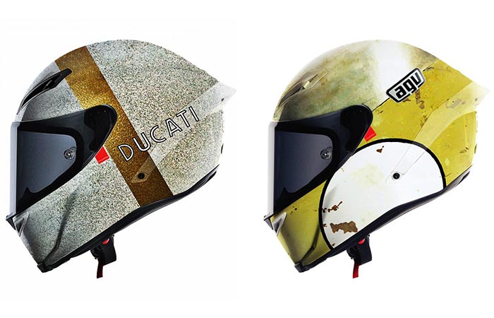 Two Ducati And Agv Hello Cousteau Helmets