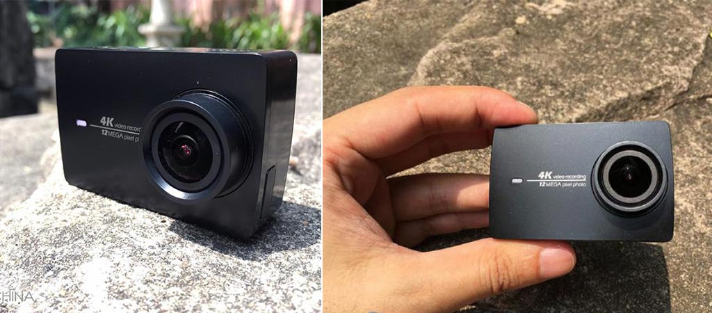 Two different views of the YI 4K Action Camera
