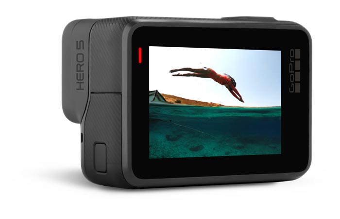 GoPro Hero5 Black view of the touch screen