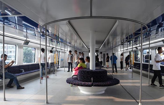 World’s First Transit Elevated Bus internal view