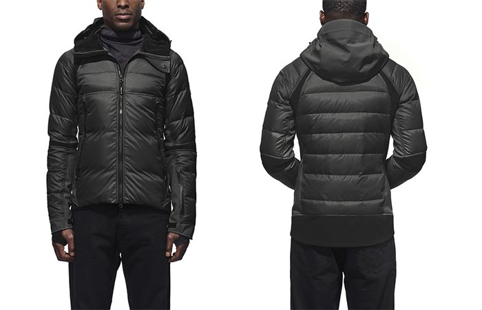 Front and back view of a man wearing the Canada Goose Hybridge Sutton Parka 