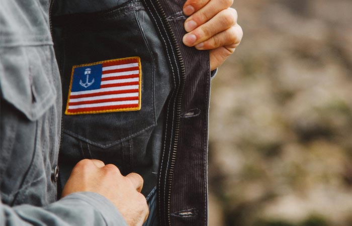 Reaching The Inside Pocket On Iron And Resin X Huckberry Rambler Jacket
