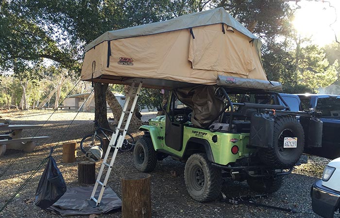 Back view of the Tuff Stuff Overland on a Jeep