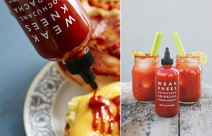 Weak Knees Gochujang Sriracha On A Sandwich And Bloody Mary