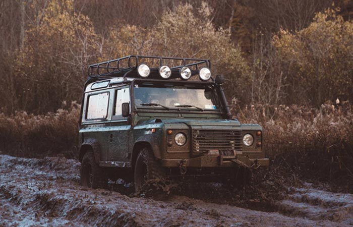 Off-roading Land Rover