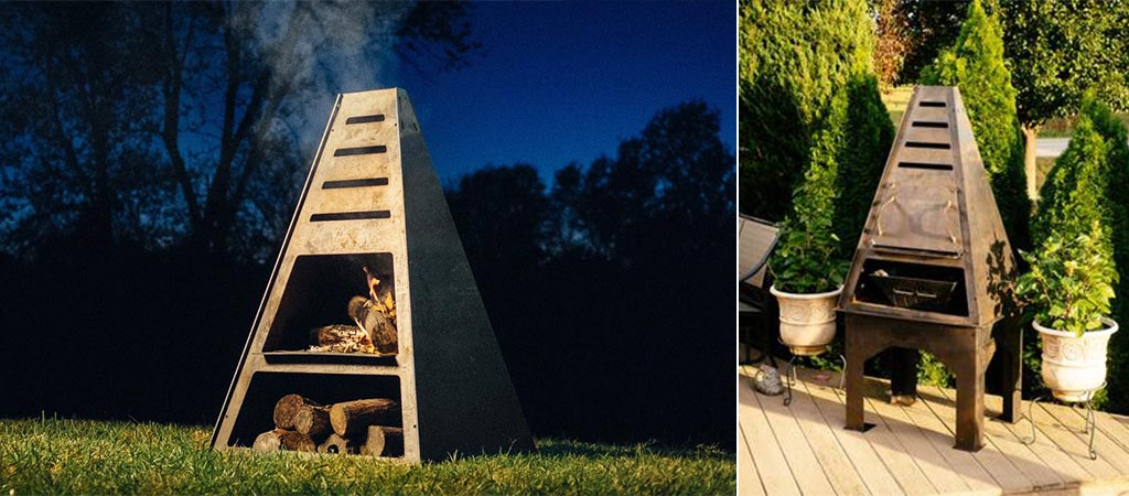 Blaze Tower An Outdoor Firepit Grill, Fire Pit Smoker