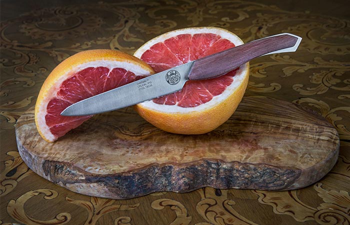Chatwin Crucial Boning Knife that cut through a grapefruit