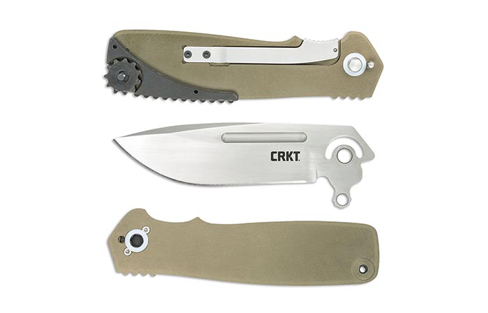CRKT Homefront Pocket Knife with all of its components