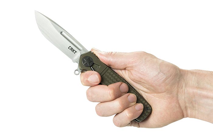 CRKT Homefront pocket knife being held by someone