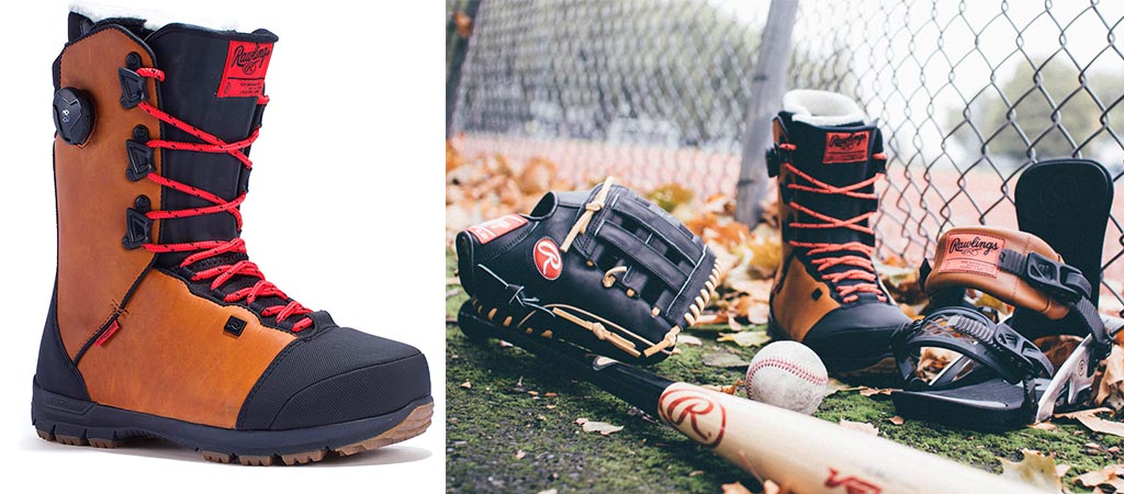 Fuse By Ride boot by itself and a picture of the boot next to a harness, baseball and baseball bat.