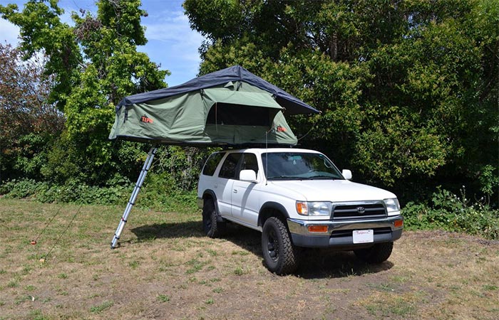 Tepui Autana Ruggedized tent on a white SUV