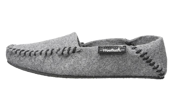 Grey Woolrich Felt Mill Loafer From The Side