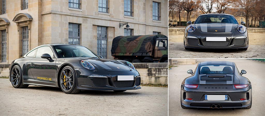 Three different views of the 2016 Porsche 911 R Steve McQueen Tribute