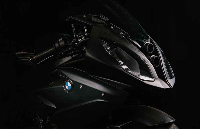 Close up of the lights on the BMW S 1000 RR Turbo 