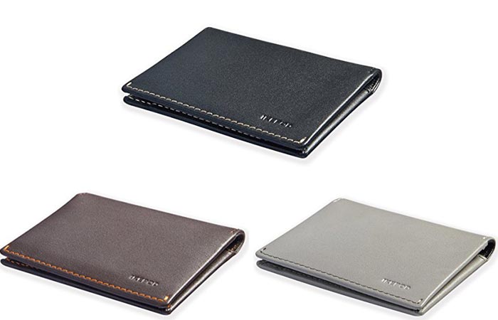 The three different colors of the Ikepod Super Slim Men’s Leather Wallet